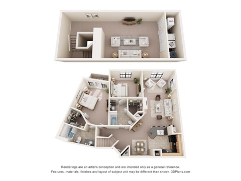 Floor plan for 2 beds, 2 baths, 1494 sqft